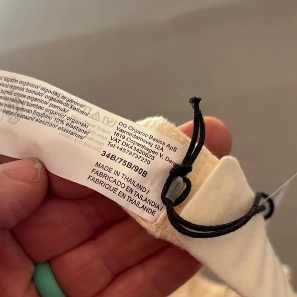 Organic basics beige underwire core unlined demi bra 34B NWT - Picture 3 of 4